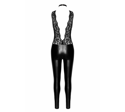 Комбінезон Noir Handmade F298 Libido Deep-V catsuit with collar and pearl chain - S