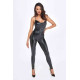 Комбінезон Noir Handmade F306 Mirage catsuit with jewelry rhinestone chain adorning the back - L