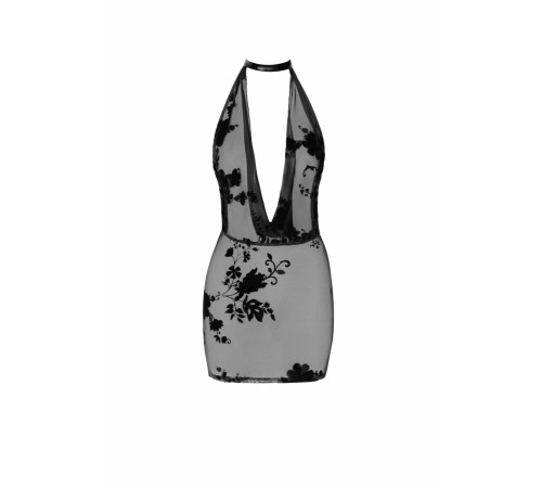 Сукня Noir Handmade F313 Mythos mini flocked mesh dress with jewelry rhinestone chain - XXL