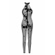 Бодістокінг Noir Handmade F315 Ego flocked mesh halter catsuit - S