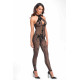 Бодістокінг Noir Handmade F315 Ego flocked mesh halter catsuit - S