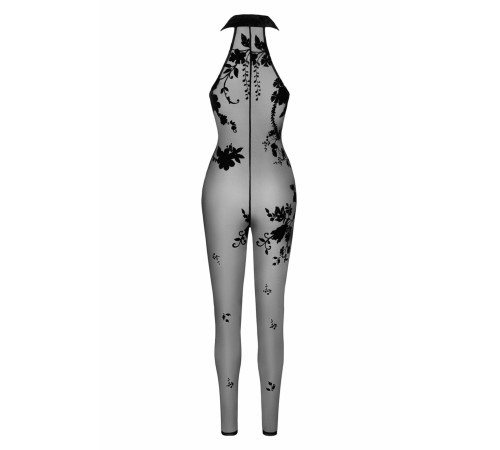 Бодістокінг Noir Handmade F315 Ego flocked mesh halter catsuit - S