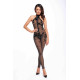 Бодістокінг Noir Handmade F315 Ego flocked mesh halter catsuit - S