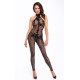 Бодістокінг Noir Handmade F315 Ego flocked mesh halter catsuit - L