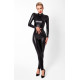 Комбінезон Noir Handmade F319 Caged wetlook catsuit with zippers and ring - M