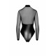 Боді Noir Handmade F321 Edge wetlook and mesh body with rings - M