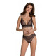 Комплект Passion AMBERLY SET black, S/M, бралет і трусики бразиліана