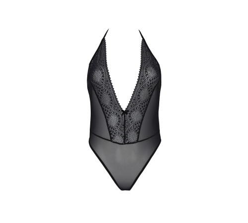 Боді Passion DROSERA BODY black, S/M, високі вирізи, верх на зав’язках