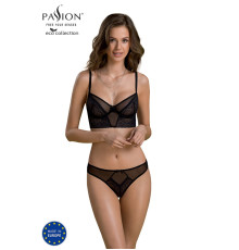 Комплект Passion DROSERA SET black S/M, сітка+мереживо, бюстьє та трусики танга