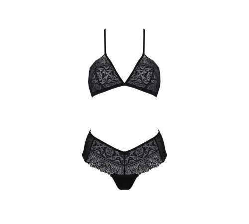 Комплект Passion KERRIA BIKINI black, S/M, бралет і трусики-бікіні