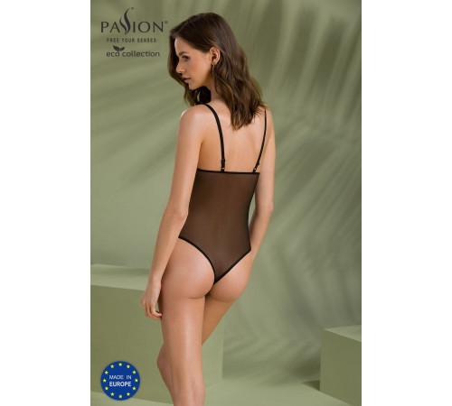 Боді Passion KERRIA BODY black, S/M, з високими вирізами та верхом балконет