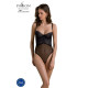 Боді Passion KERRIA BODY black, S/M, з високими вирізами та верхом балконет