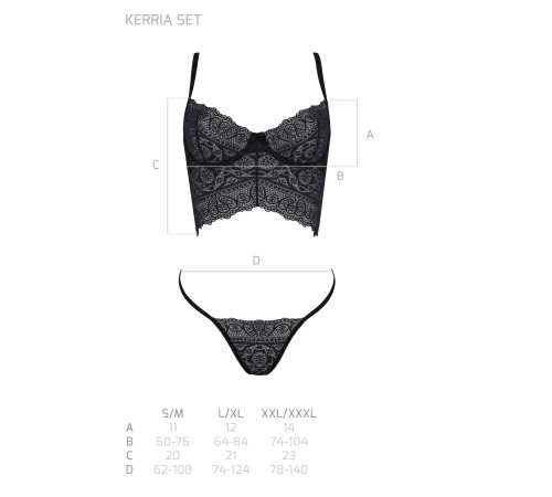 Комплект Passion KERRIA SET black XXL/XXXL - ECO Passion