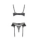 Комплект Passion KERRIA SET WITH OPEN BRA black L/XL - ECO Passion