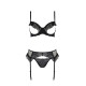 Комплект Passion KERRIA SET WITH OPEN BRA black XXL/XXXL - ECO Passion