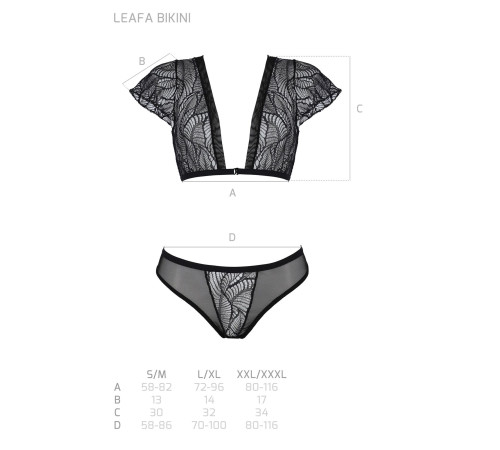 Комплект Passion LEAFA BIKINI black XXL/XXXL - ECO Passion