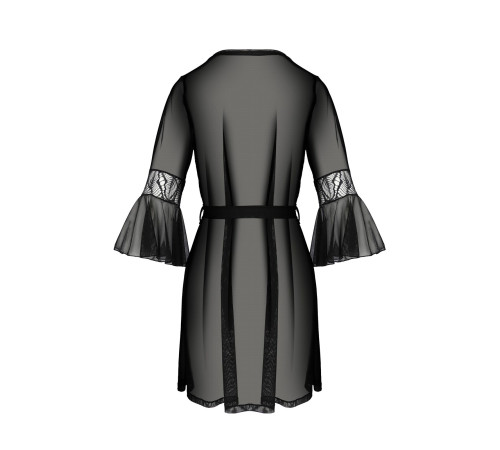 Пеньюар Passion LEAFA PEIGNOIR black L/XL - ECO Passion