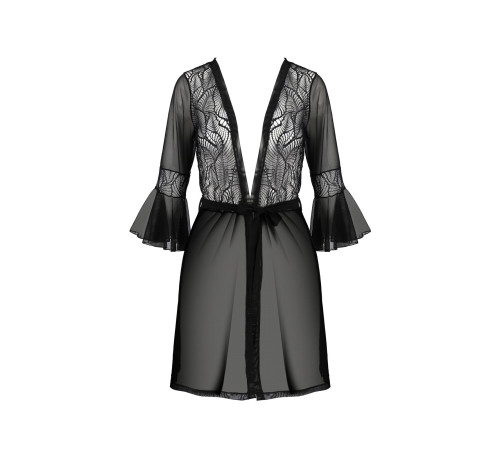 Пеньюар Passion LEAFA PEIGNOIR black S/M - ECO Passion