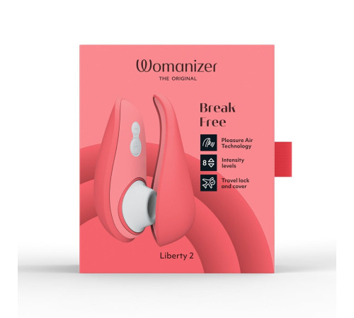 Вакуумний кліторальний стимулятор Womanizer Liberty 2 Vibrant Rose