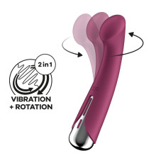 Вібратор з ротацією Satisfyer Spinning G-Spot 1 Red, плоский майданчик для стимуляції точки G