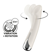 Вібратор з ротацією Satisfyer Spinning G-Spot 1 Beige, плоский майданчик для стимуляції точки G