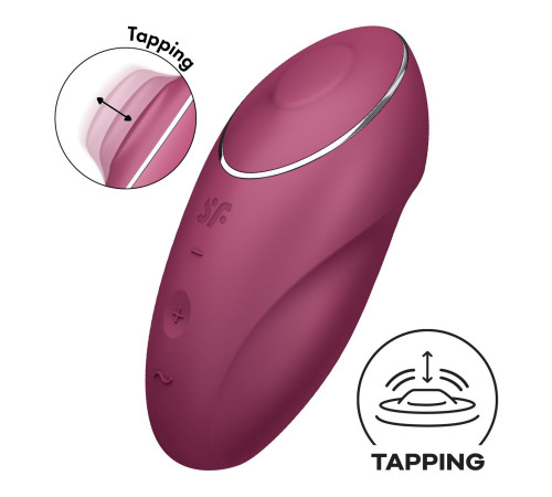 Вібростимулятор-пульсатор Satisfyer Tap & Climax 1 Red, ефект постукування пальцем, 2 мотори