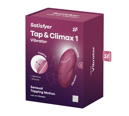 Вібростимулятор-пульсатор Satisfyer Tap & Climax 1 Red, ефект постукування пальцем, 2 мотори