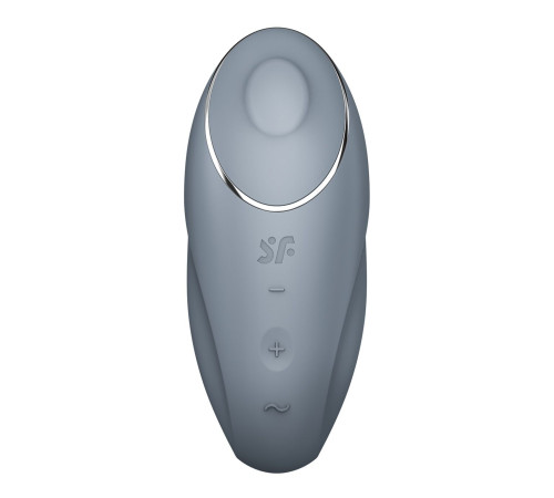 Вібростимулятор-пульсатор Satisfyer Tap & Climax 1 Bluegrey, ефект постукування пальцем, 2 мотори