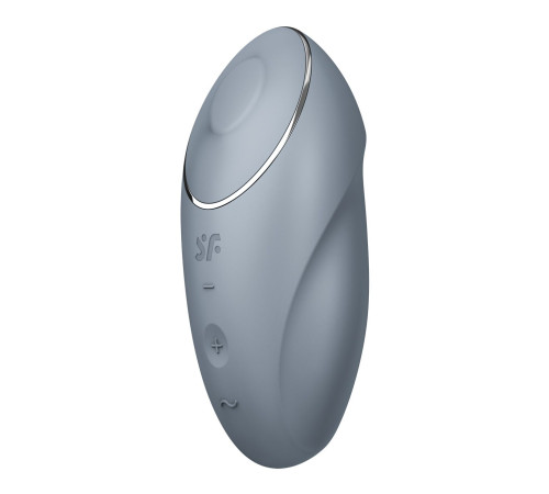 Вібростимулятор-пульсатор Satisfyer Tap & Climax 1 Bluegrey, ефект постукування пальцем, 2 мотори