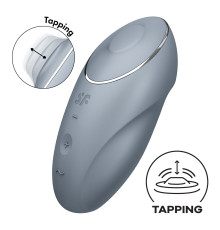 Вібростимулятор-пульсатор Satisfyer Tap & Climax 1 Bluegrey, ефект постукування пальцем, 2 мотори