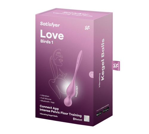 Вагінальні смарт-кульки з вібрацією Satisfyer Love Birds 1 Connect App Pink, 78 г