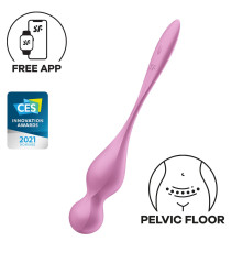 Вагінальні смарт-кульки з вібрацією Satisfyer Love Birds 1 Connect App Pink, 78 г