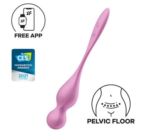 Вагінальні смарт-кульки з вібрацією Satisfyer Love Birds 1 Connect App Pink, 78 г