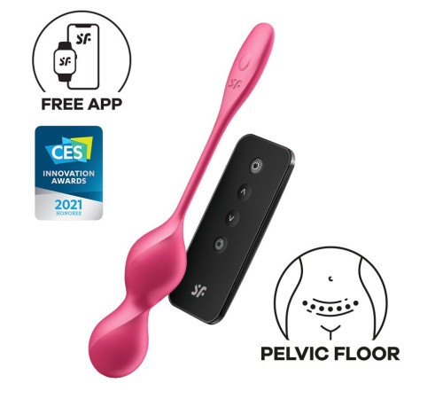 Вагінальні смарт-кульки з вібрацією Satisfyer Love Birds 2 Connect App Red, 86 г, пульт ДК