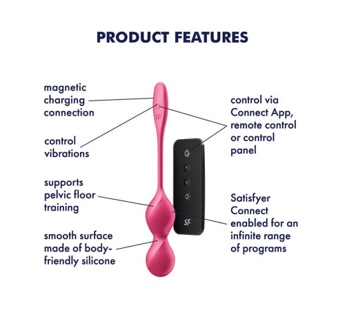 Вагінальні смарт-кульки з вібрацією Satisfyer Love Birds 2 Connect App Red, 86 г, пульт ДК