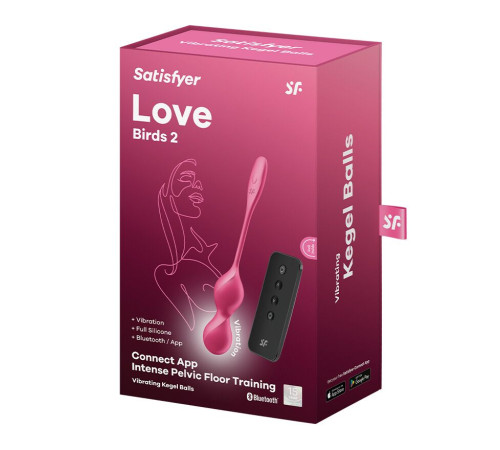 Вагінальні смарт-кульки з вібрацією Satisfyer Love Birds 2 Connect App Red, 86 г, пульт ДК