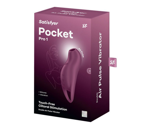 Вакуумний кліторальний стимулятор з вібрацією Satisfyer Pocket Pro 1 Purple