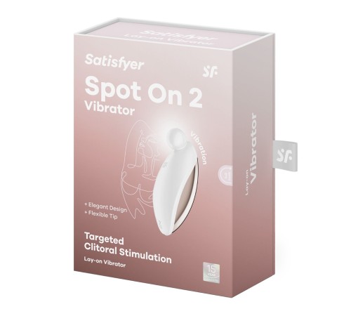 Вібратор для зовнішньої стимуляції Satisfyer Spot On 2 White, дуже потужний, гнучкий відросток