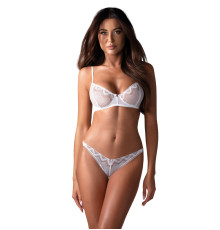 Комплект Obsessive Alissium 2-pcs set, XS/S, мереживо, ліф з м’якою чашкою, трусики танга