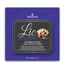 Пробник гелю для мінету Sensuva Lic-o-licious Blueberry Muffin (6 мл), оліїстий, без цукру