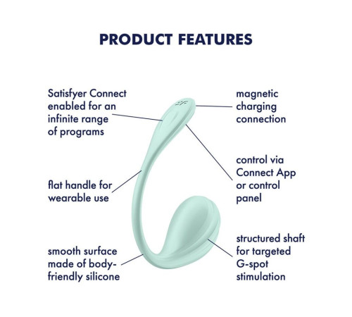 Смарт-віброяйце Satisfyer Smooth Petal Connect App Mint