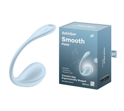 Смарт-віброяйце Satisfyer Smooth Petal Connect App Light Blue