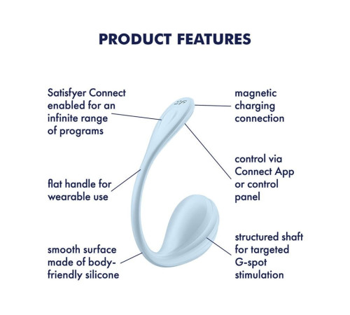 Смарт-віброяйце Satisfyer Smooth Petal Connect App Light Blue