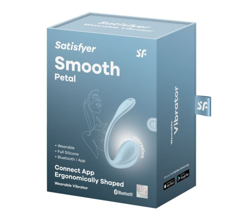 Смарт-віброяйце Satisfyer Smooth Petal Connect App Light Blue