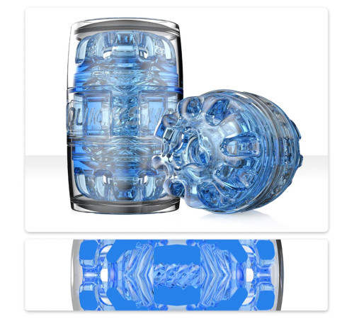 Мастурбатор Fleshlight Quickshot Turbo Blue Ice, компактний, чудово для пар і мінету