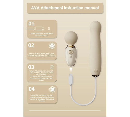 Аксесуар пульсатор Zalo – AVA Attachment Ivory White для смарт-вібромасажера Zalo – AVA