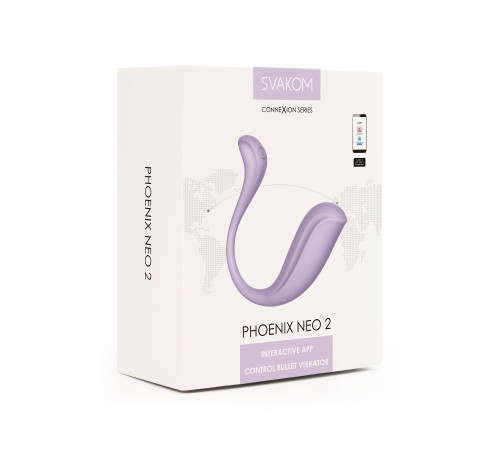 Інтерактивне віброяйце Svakom Phoenix Neo 2 Pastel Lilac, оновлена модель