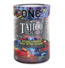 Набір презервативів ONE Tattoo Touch 100 шт, мегапак тюб