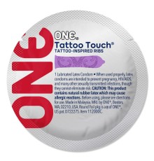 Презерватив ONE Tattoo Touch Purple 1 шт