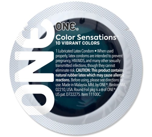 Презерватив ONE Color Sensations - ONE is the corner pocket (Black) 1 шт